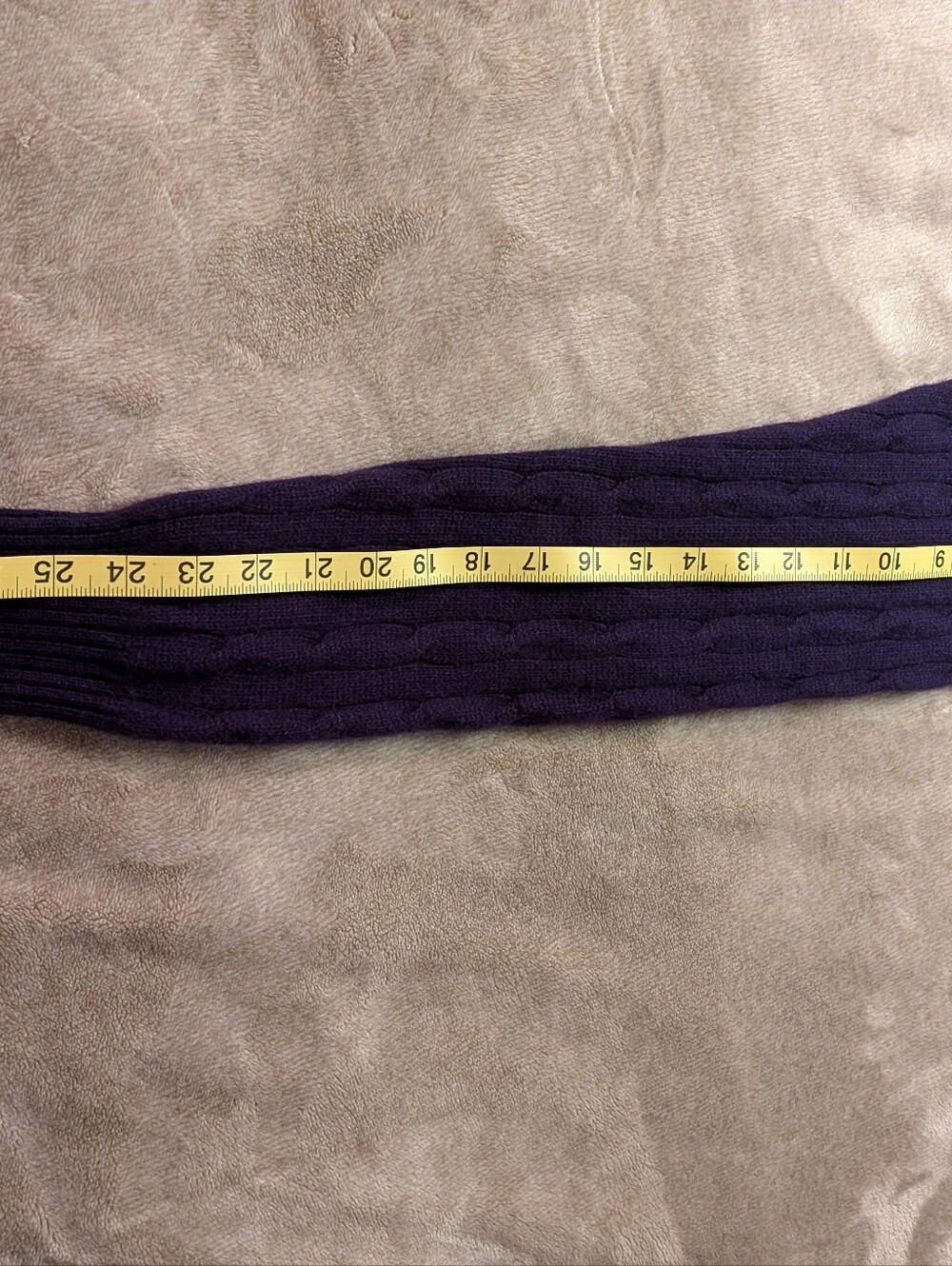 Polo Ralph Lauren 100% Cashmere Cable Knit Sweater Purple M Oversized - Picture 6 of 7